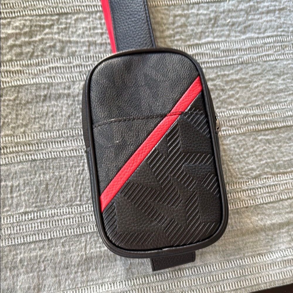 Michael Kors Black and Red Belt Bag with Sporty Accents